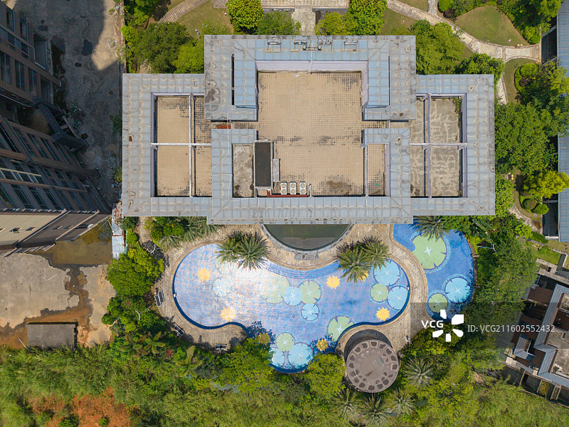 广东省河源市源城区，工业大道北，万隆湖景一号，万隆钓鱼台，房地产航拍！图片素材