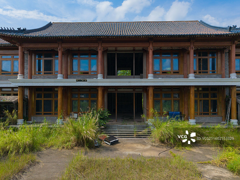 广东省河源市，李河君首富，四合院，豪宅，建筑航拍！图片素材