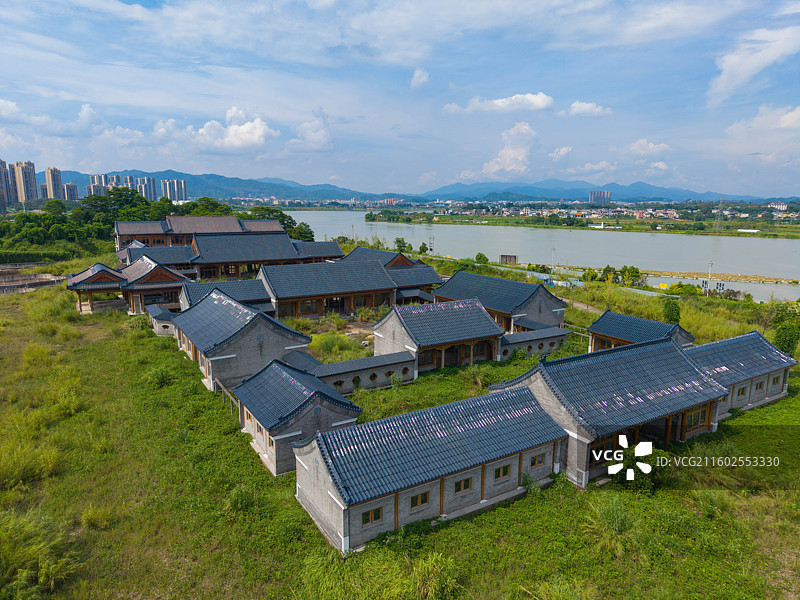 广东省河源市，李河君首富，四合院，豪宅，建筑航拍！图片素材