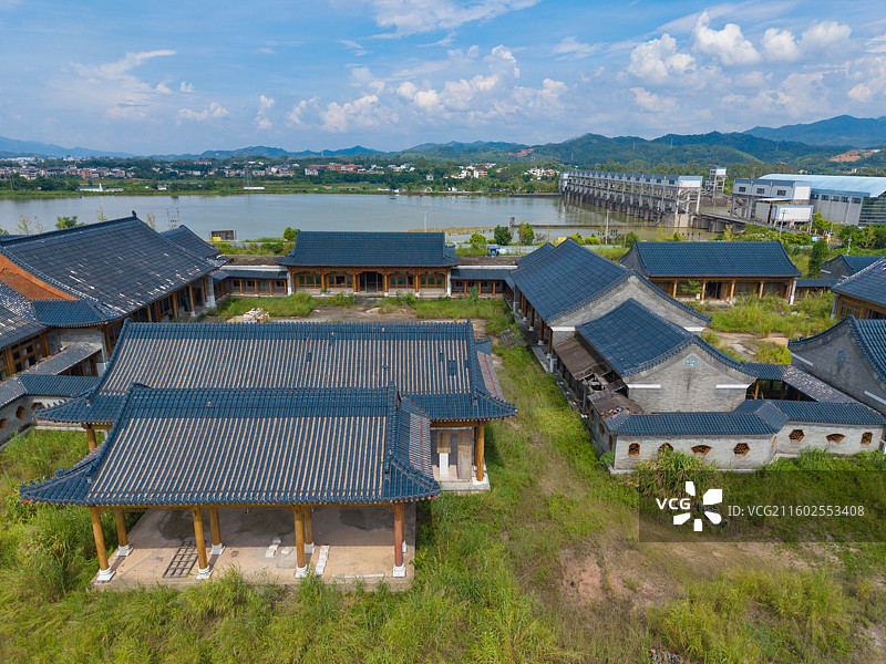 广东省河源市，李河君首富，四合院，豪宅，建筑航拍！图片素材