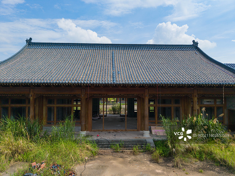 广东省河源市，李河君首富，四合院，豪宅，建筑航拍！图片素材