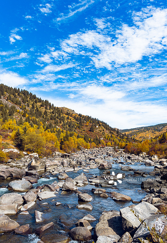 川西彩林秋景图片素材
