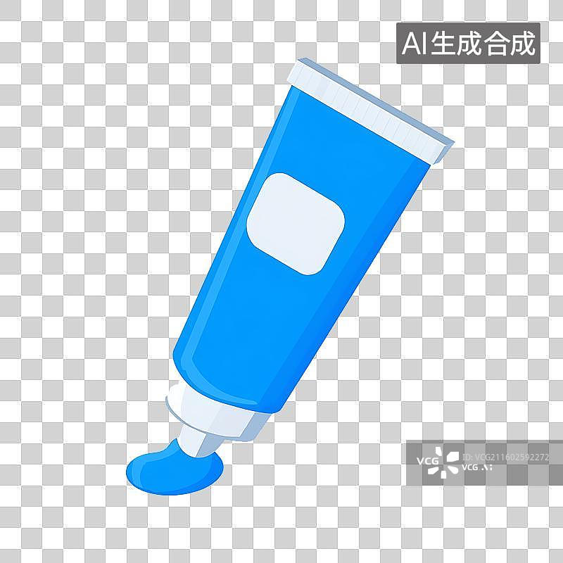 【AI数字艺术】蓝色挤出管状容器图片素材