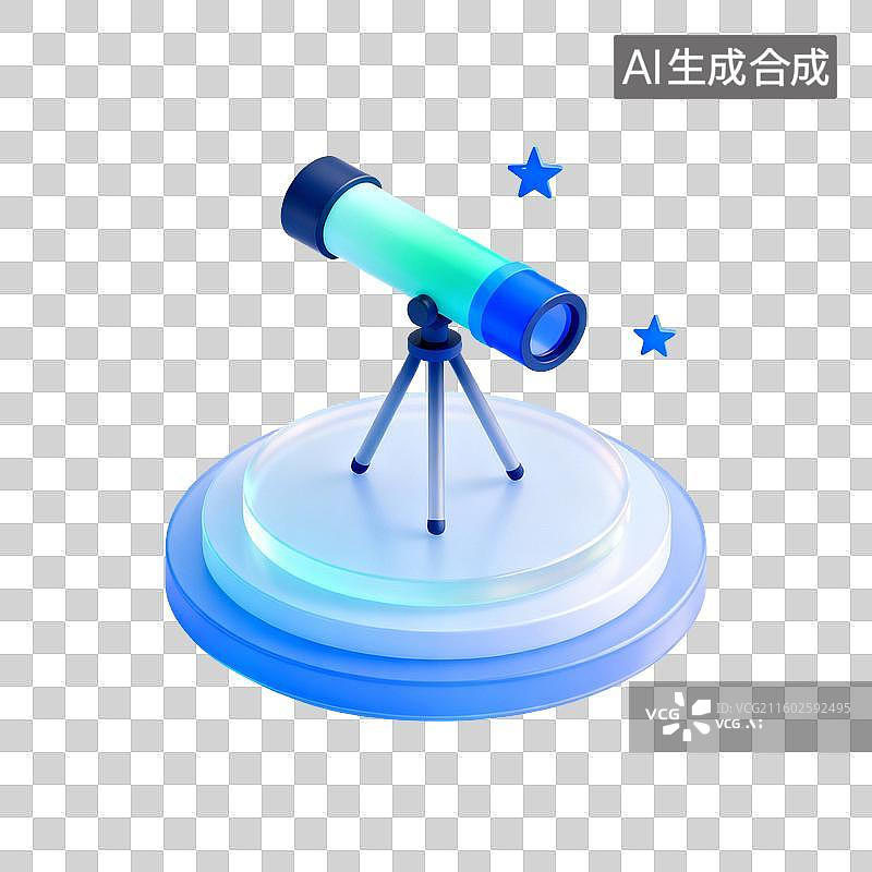 【AI数字艺术】望远镜观测星空图片素材