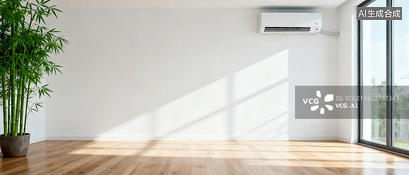 【AI数字艺术】空调清新风绿植送风场景图片素材
