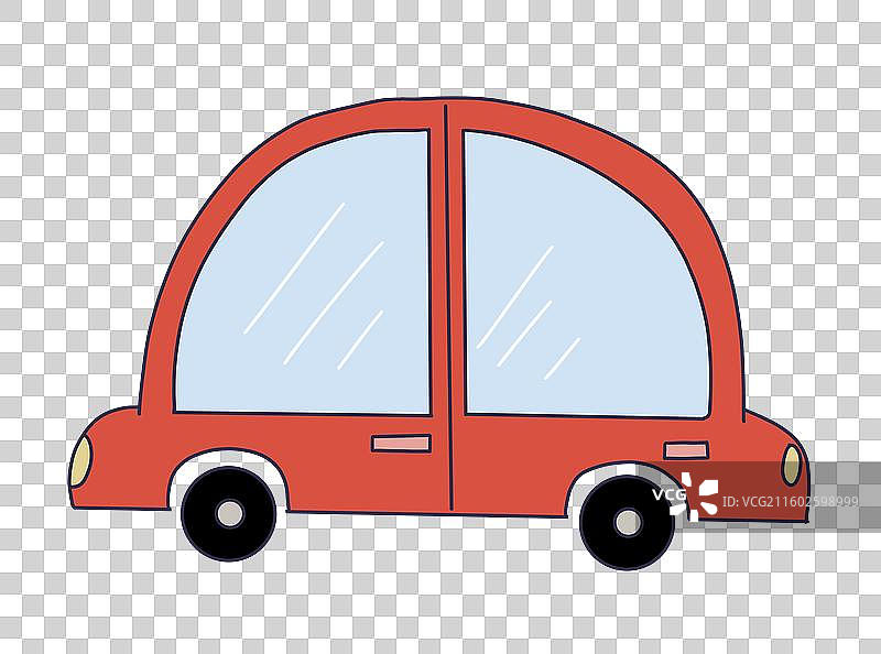 红色手绘汽车图片素材