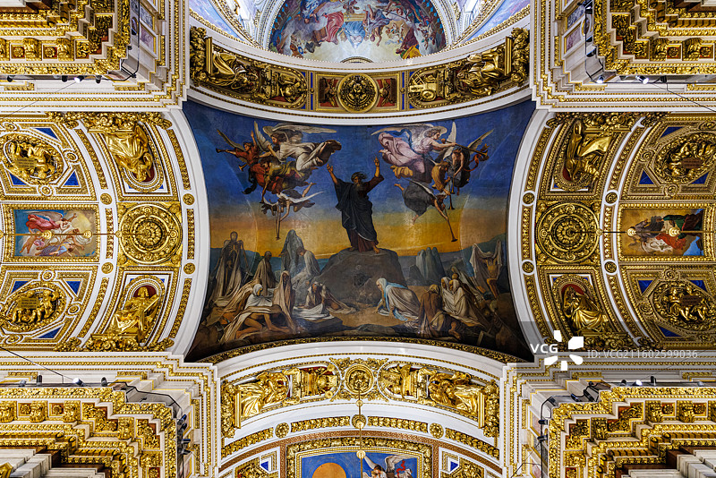 俄罗斯圣彼得堡圣以撒主教座堂壁画图片素材
