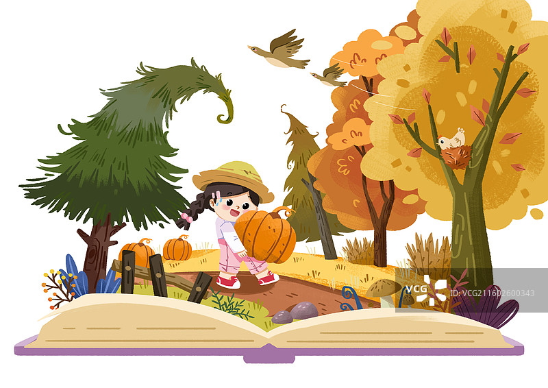 书里的秋天图片素材