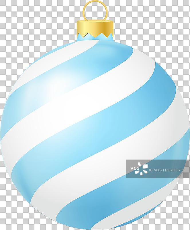 逼真的蓝色圣诞树玩具，带有线条和真实色彩图片素材