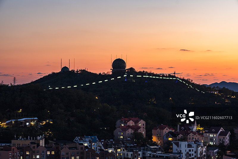 青岛太平山日落图片素材