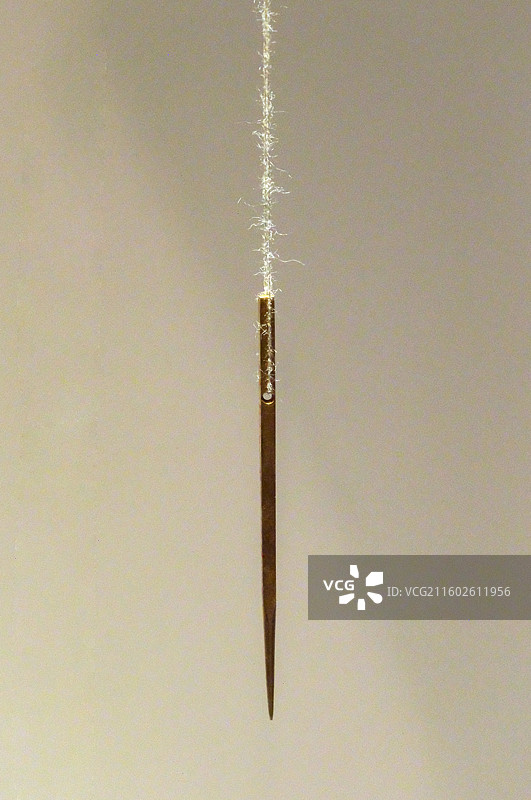 金医针 西汉 1968年河北满城汉墓出土 中国国家博物馆“古代中国基本陈列”图片素材