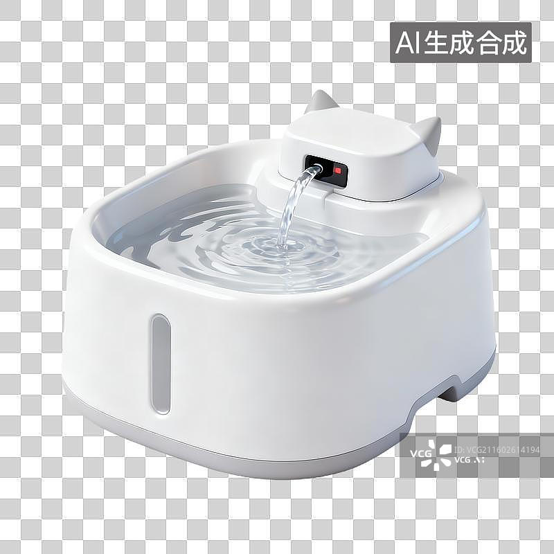 【AI数字艺术】3D写实风宠物用品猫咪喂水器图片素材