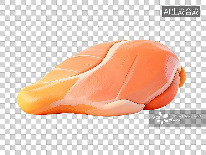 【AI数字艺术】3D粘土风宠物食品鸡胸肉图片素材