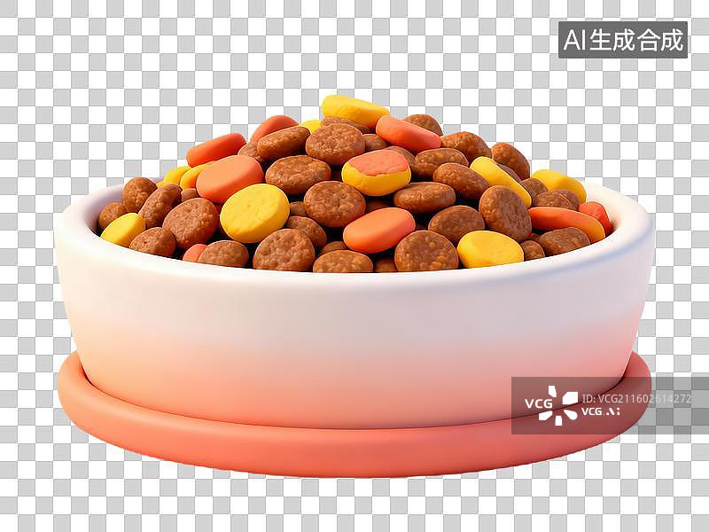 【AI数字艺术】3D粘土风宠物食品猫粮狗粮图片素材