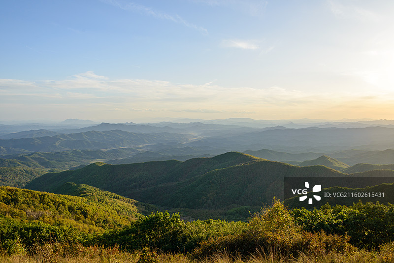 内蒙古赤峰道须沟云中草原日落图片素材