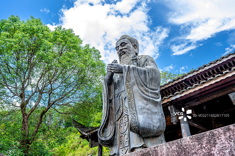 泰宁明清园 德馨书屋 孔子像 福建三明文化旅行图片素材