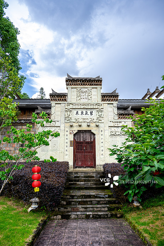 泰宁明清园 紫气东来牌楼壁照 福建三明文化旅行图片素材