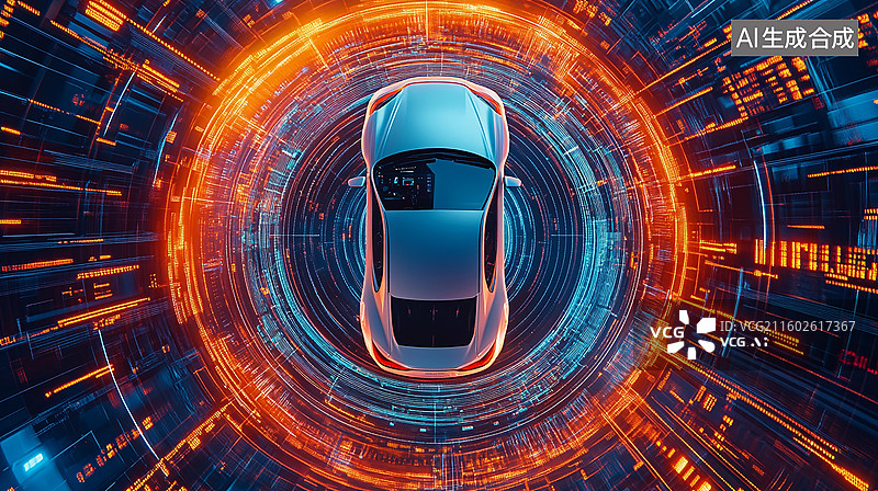 【AI数字艺术】智能汽车驾驶科技感场景图片素材