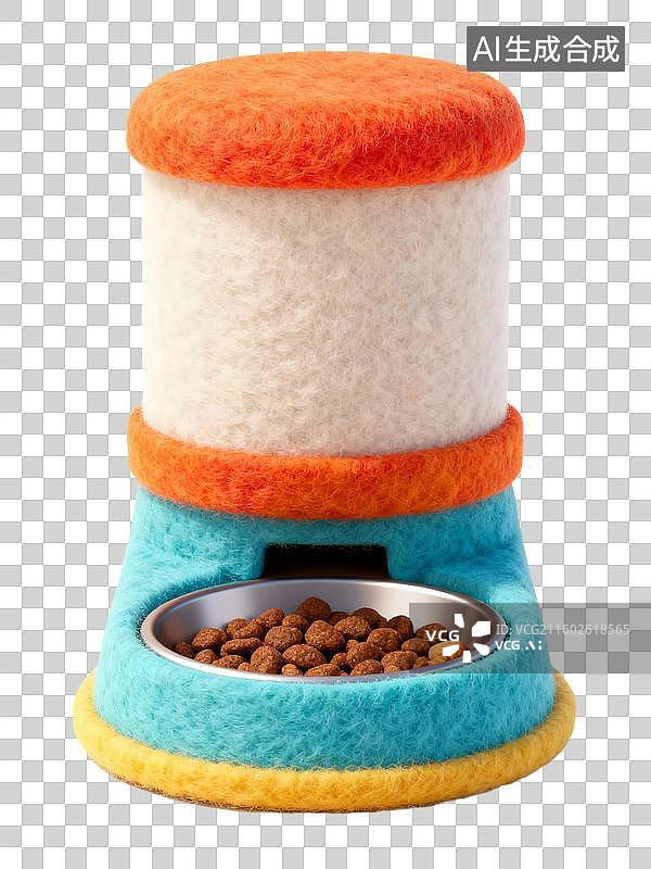 【AI数字艺术】3D毛毡宠物用品自动喂食器图片素材
