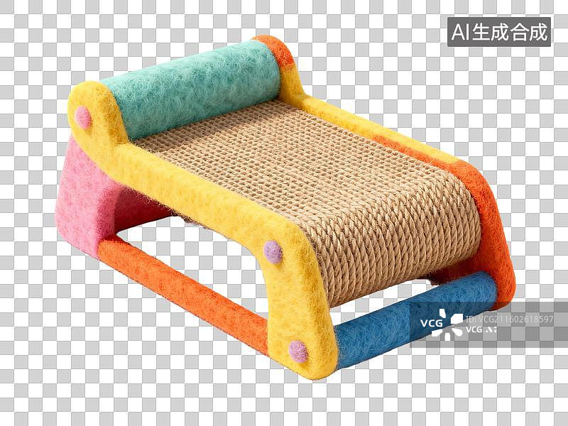 【AI数字艺术】3D毛毡宠物用品猫抓板图片素材