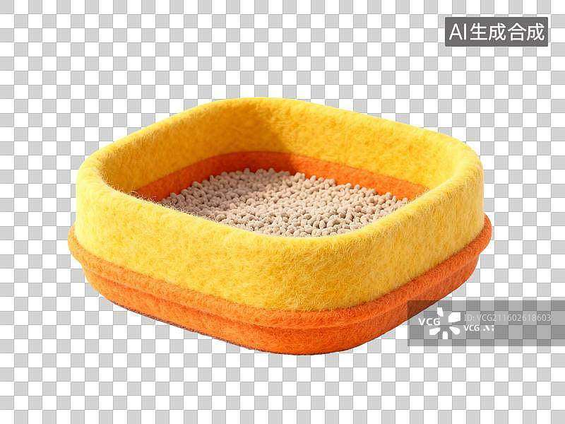【AI数字艺术】3D毛毡宠物用品猫砂盆图片素材