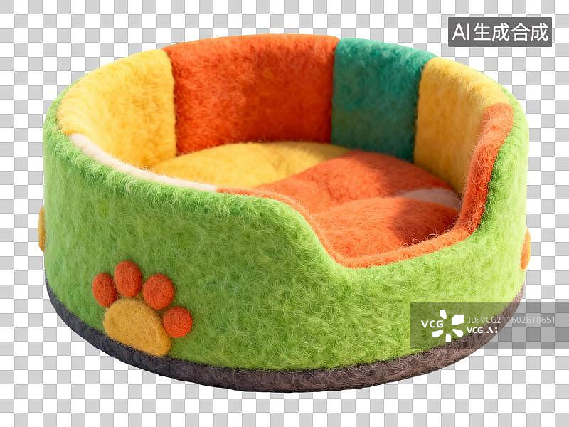 【AI数字艺术】3D毛毡宠物用品狗窝猫窝图片素材