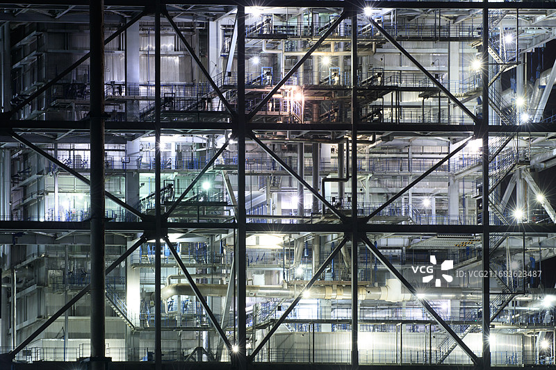 福建闽江口华能电厂 电厂厂房 夜景图片素材