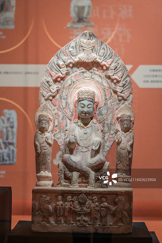 东魏 弄女造弥勒像  邺城考古博物馆图片素材