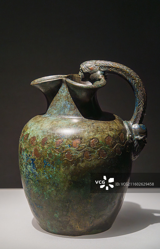 带有西勒诺斯头像的酒壶 杭州西湖博物馆 [ 意大利那不勒斯国家考古博物馆藏庞贝文物展]图片素材