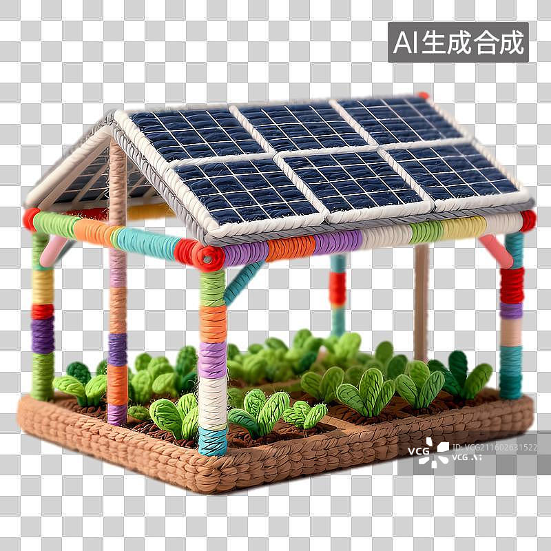 【AI数字艺术】彩色太阳能温室植物模型图片素材