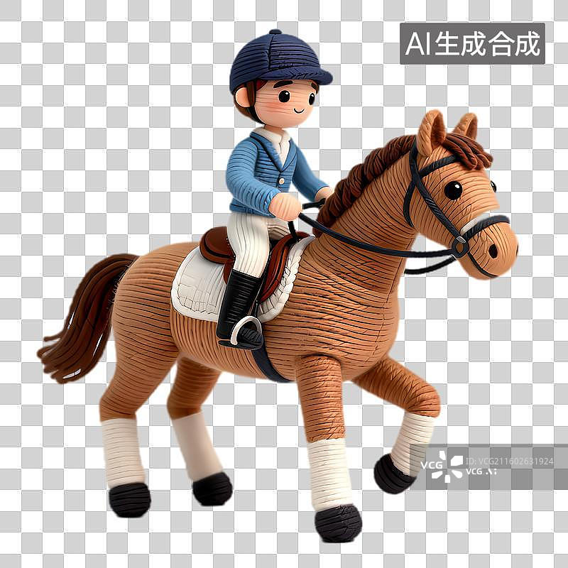 【AI数字艺术】骑乘马匹的人偶装饰图片素材