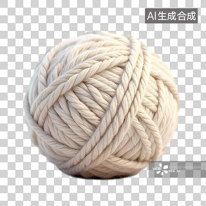 【AI数字艺术】一团用于手工制作的乳白色毛线图片素材