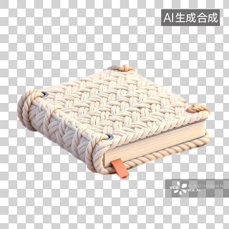 【AI数字艺术】手工编织绳装封面书籍图片素材