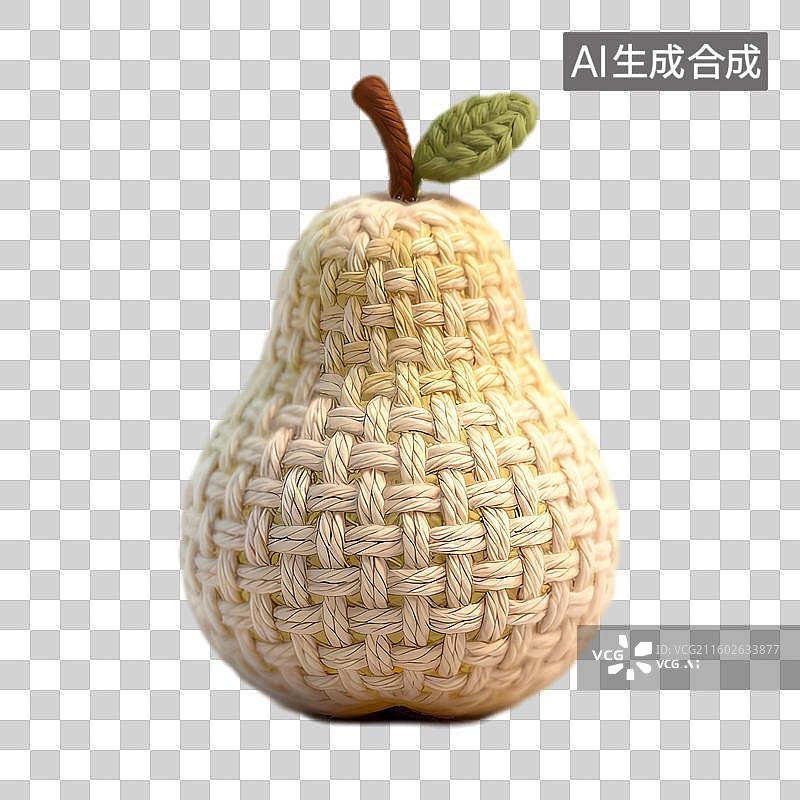 【AI数字艺术】手工编织的梨形装饰摆件图片素材