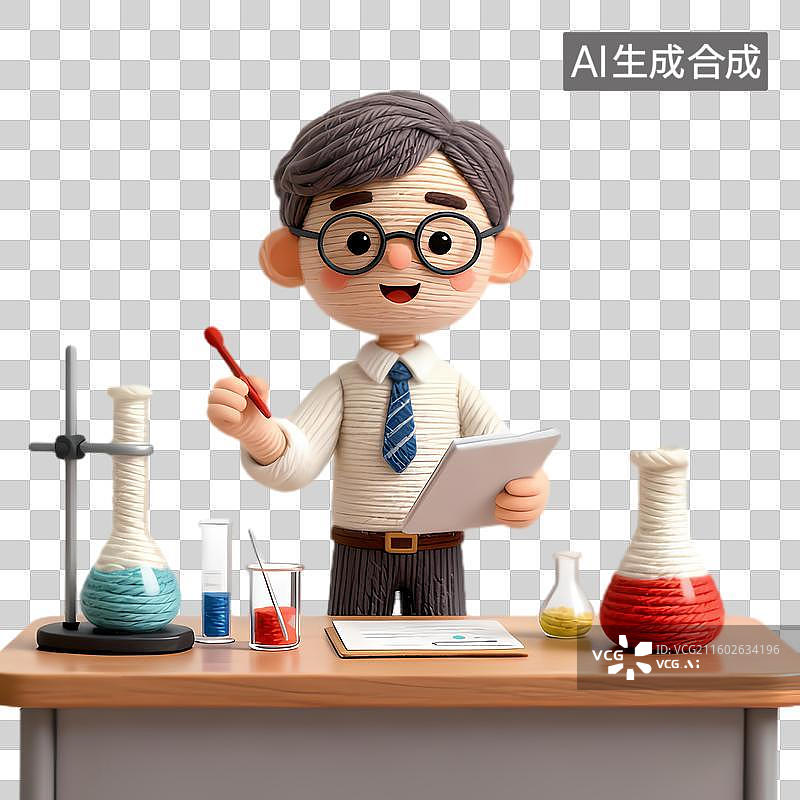 【AI数字艺术】卡通人物在实验室场景图片素材