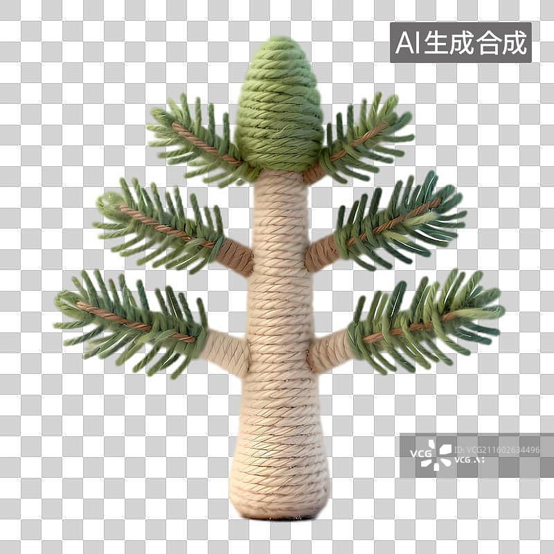 【AI数字艺术】人造松树造型猫咪抓柱图片素材