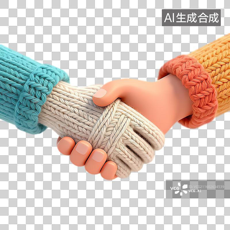 【AI数字艺术】两人握手体现合作与共识图片素材