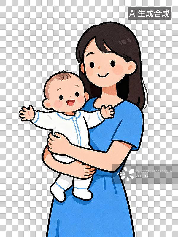 【AI数字艺术】一位母亲抱着可爱的宝宝图片素材