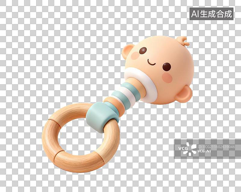 【AI数字艺术】可爱婴儿形状摇铃玩具图片素材