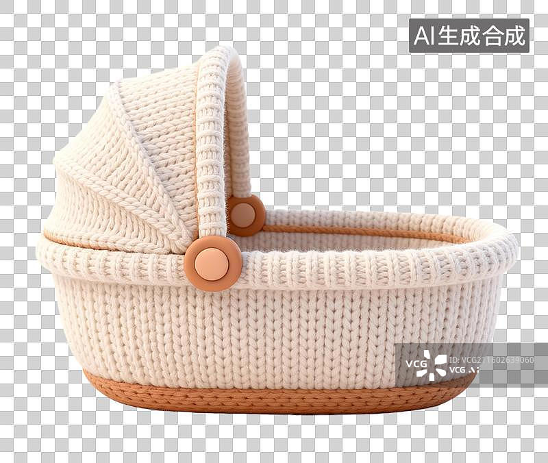 【AI数字艺术】可爱针织婴儿摇篮图片素材