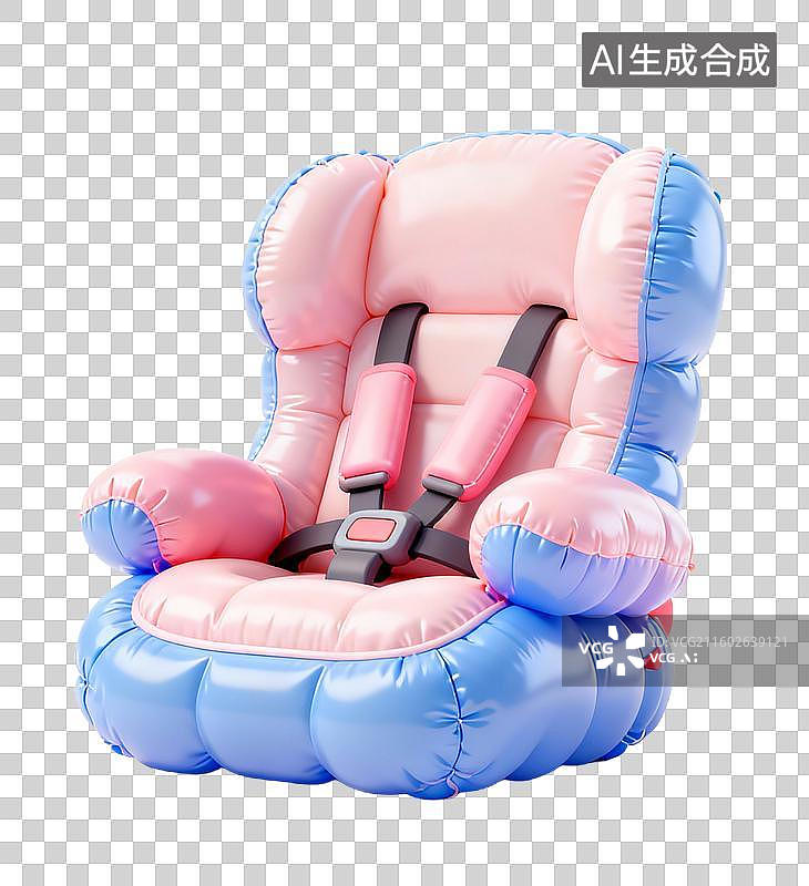【AI数字艺术】彩色充气婴儿汽车安全座椅图片素材
