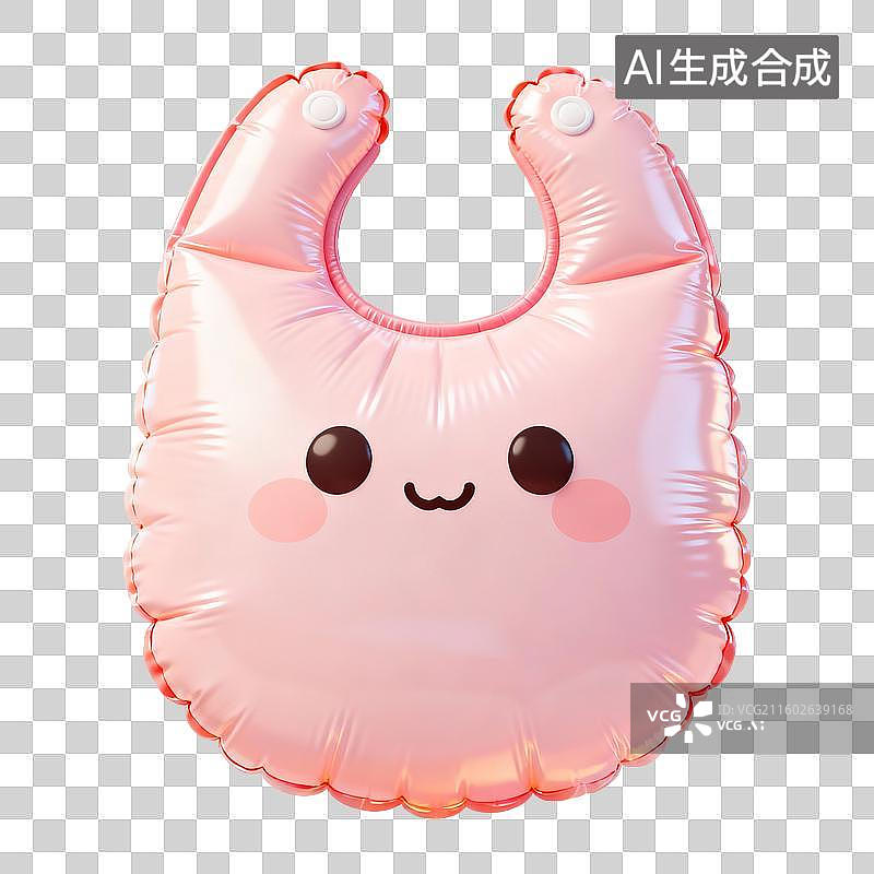 【AI数字艺术】可爱粉色充气围兜图片素材