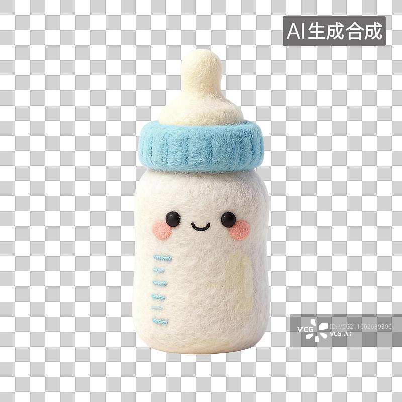 【AI数字艺术】可爱羊毛毡奶瓶造型玩偶图片素材