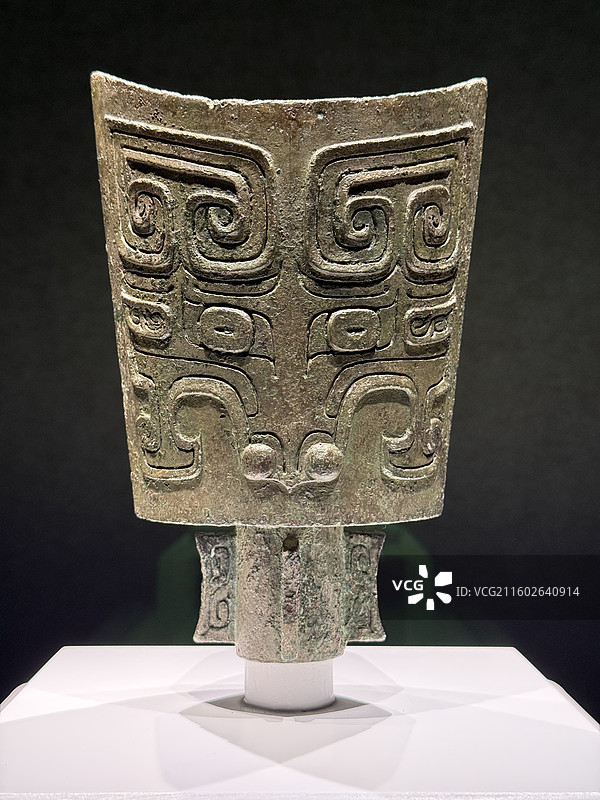 兽面纹铙，西周，山西省曲沃县北赵村晋侯墓地64号墓，山西博物院图片素材