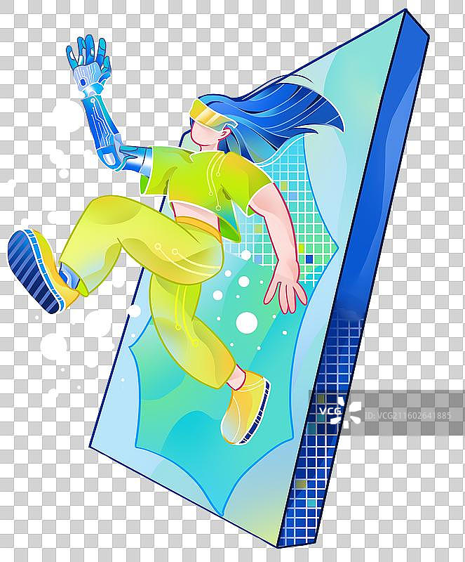 人物，机器人，跳跃，突破图片素材