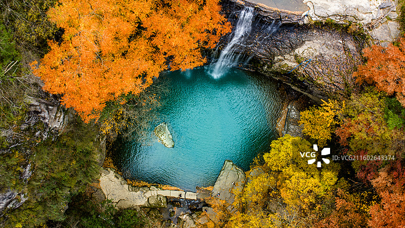 汉中南郑黎坪秋天红叶图片素材