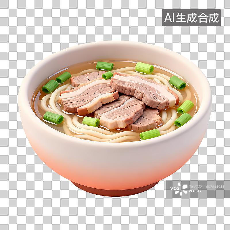 【AI数字艺术】3D卡通一碗热羊肉面元素图片素材