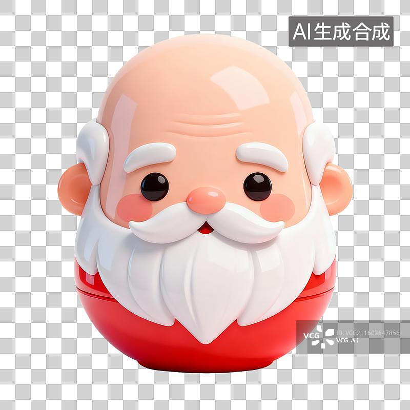 【AI数字艺术】卡通风格似老人的不倒翁图标图片素材