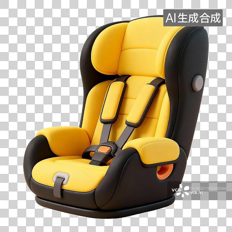 【AI数字艺术】3D渲染，宝宝安全座椅，安全座椅，宝宝安全座椅，婴儿用品，免抠元素图片素材