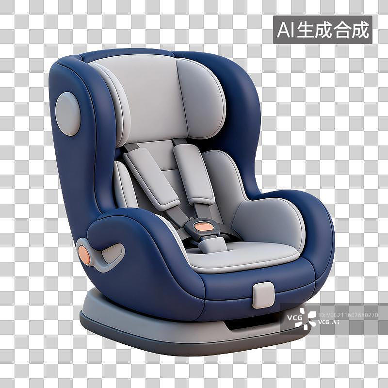【AI数字艺术】3D渲染，宝宝安全座椅，安全座椅，宝宝安全座椅，婴儿用品，免抠元素图片素材